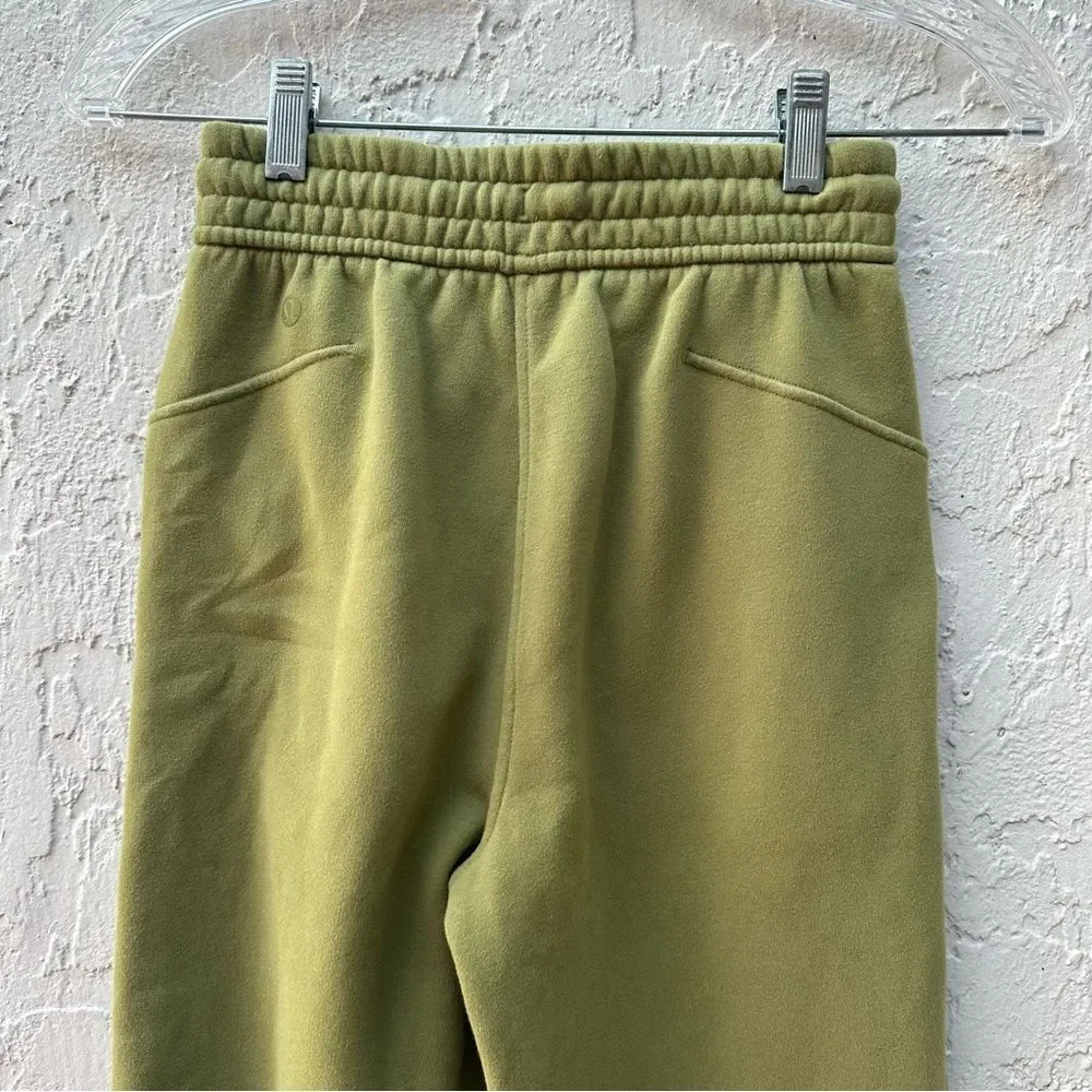 LULULEMON‎ Sweatpants Women 0 Loungeful High-Rise Wide Leg Crop Bronze Green 22”